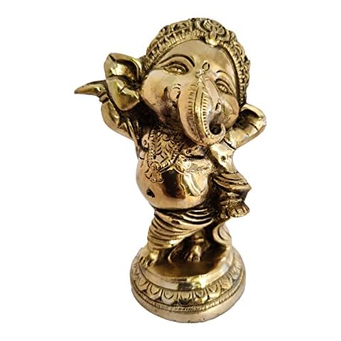 GURU JEE™ Brass Statue Ganpati Bappa Murti Lord Ganesha Idol Ganesh Moorti Ganesh Ji Murti Religious Gifts for Puja Home Mandir Temple Showpiece Cover