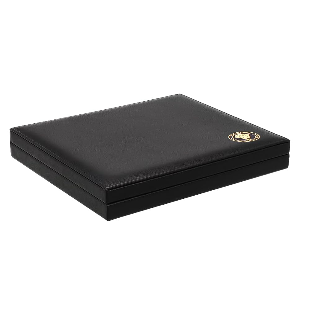 SAFE Złota kaseta Deluxe walizka na 6 sztabek złota z wysokiej jakości czarnego materiału skórzanego