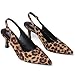 Mostrin Leopard Kitten Heels for Women Slingback Pointed Closed Toe Heels Women's Pumps Dress Pumps Shoes for Wedding, Party, Commuting Size 8