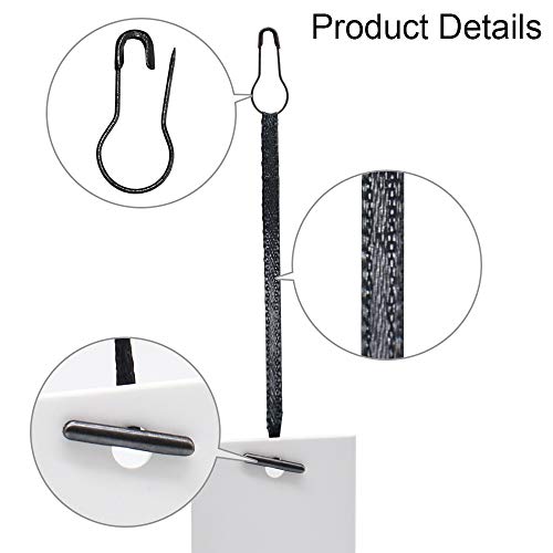 4.5" 500Pcs Hang Tag Fasteners Silks And Satin Strings Safety Pin And Barb Easy And Fast To Attach (Black) #TOP4