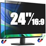24 Zoll Monitor Magnetisch Blickschutzfolie 16:9 Seitenverhältnis, Anti Blaulichtfilter, Anti Glare Folie, Blickschutzfilter für 24 Bildschirme, Abnehmbare Sichtschutzfolie für Computermonitore