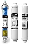 Aquatic Life RO Cartridge 3pcs Bundle -(1-DI Color Changing Mixed Bed Resin, 1- Sediment Cartridge, 1-Carbon Cartridge)