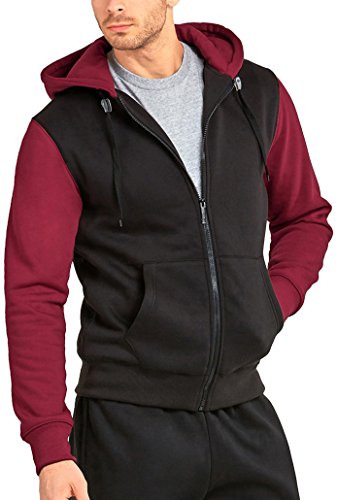 Image of ToBeInStyle Men's Polar Fleece Long Sleeve Zip Up Kangaroo Pocket Cold Weather Hoodie Jacket