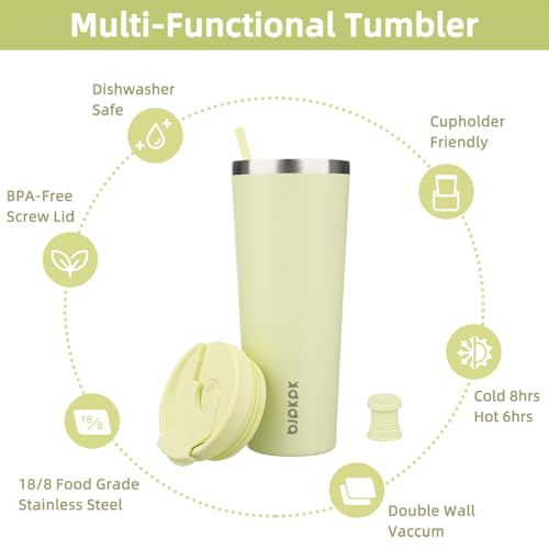 Image of BJPKPK 26 oz Coffee Tumbler with Straw, Insulated Stainless Steel Cup