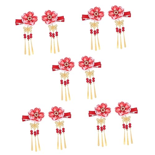 Pince à cheveux japonaise fleur Beavorty (5 paires) pour coiffure kimono vintage