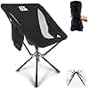 ADJ-S2 Portable Camping Chair - Adjustable Height Folding Chair, Compact Collapsible Chair Setup in 8s, Outdoor Chair for Camping, Beach, Sports/Music Events, Supports 330LBS - Black 2025 Edition