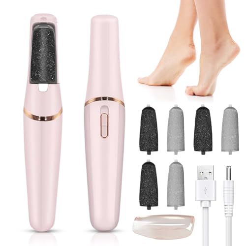 Eliminador de callos eléctrico, juego de pedicura recargable, cuidado de los pies, lima de pies electrónica, juego de eliminador de callos eléctrico con limas intercambiables para muertos, duros y