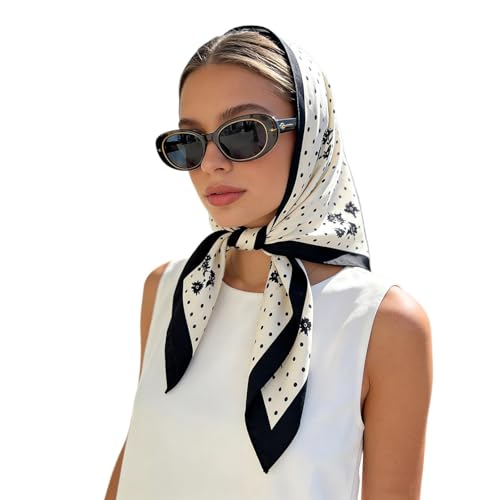 IDOLPET Silk Feeling Triangle Shawl Scarf for Women Lightweight Fashion Scarves Wrap for Head Hair Neck 56.3 x 27.95 Inches