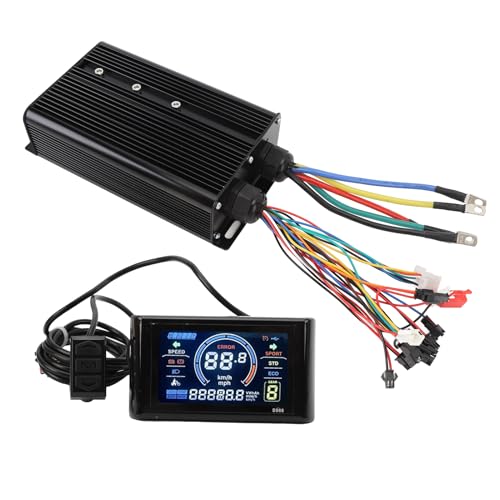 Brushless Motor Controller Kit, Water Proof 80A 60V 72V 2000W 3000W 5000W Conversion with S966 LCD Display Throttle, for Hall Brushless Motor