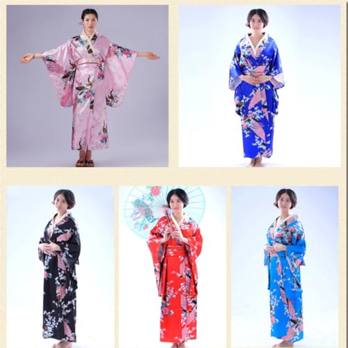 Kimono de nuit femme bleu ciel léger style japonerie chic