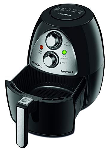 Fritadeira Sem Óleo Mondial, Family Inox-I - 4L, 110V, Preto, 1500W - NAF-03i