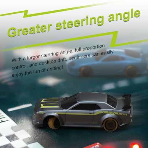 Image of Turbo Racing 1:76 Scale Drift RC Car with Gyro Mini Full Proportional RTR 2.4GHZ Remote Control with 2 Replaceable Body Shell (C65-GREY)