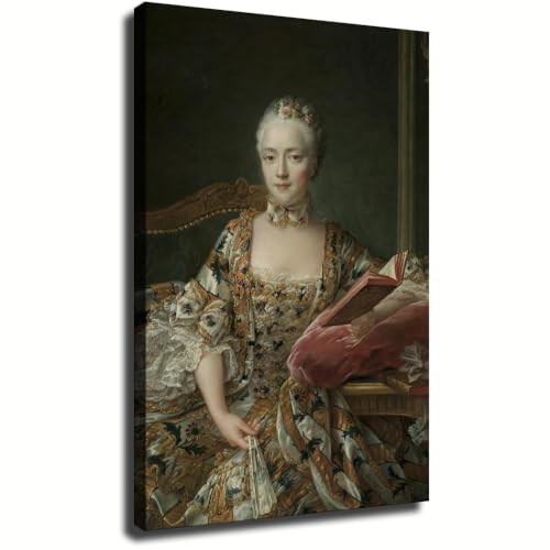 DYRQALIVAN 18th Century Lady Reading Canvas Wall Art Rococo Court