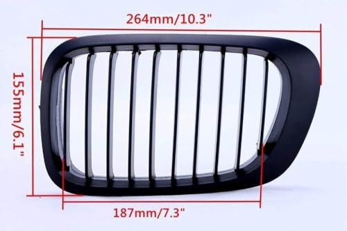 Rejilla central de capó en negro mate para BMW Serie 3 E46 de 2 puertas 4