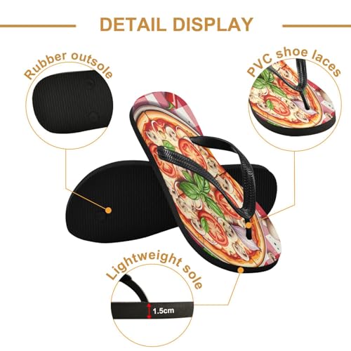 STAYTOP Delicious Pizza Flip Flops Sandals of Men's & Women's,Sandals Beach Slippers Shower Slides2
