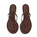 ATBELL Brown Suede Kitten Heel Thong Sandals for Women Slip-on Low Heeled Sandal Fashion Summer Flip Flops Heels