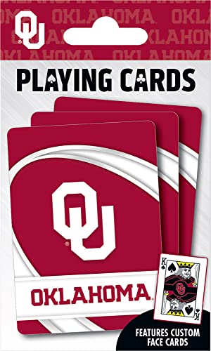 MasterPieces NCAA Oklahoma Sooners, Playing Cards, Red, 4" X 0.75" X 2.625"