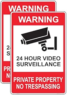 Haobase 2 Pcs Private Property No Trespassing Sign Sticker - Self Adhesive Viny (30cm x 20cm)