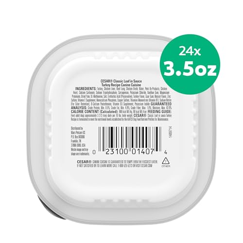 Cesar Classic Loaf in Sauce Wet Dog Food, Turkey Recipe, 3.5 oz, 24 Count - image 8
