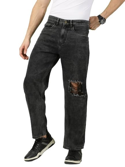 Image of THIRD QUADRANT Baggy Jeans for Men || Khaki Jeans || Jean Pant for man (in, Numeric, 30, Regular, Khakhi)