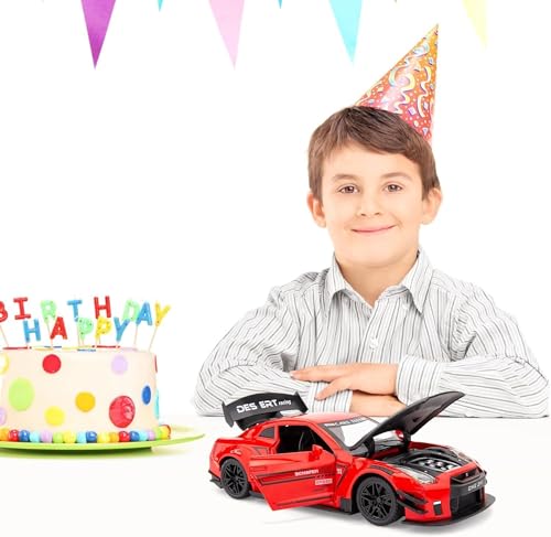 Image of Invite Enterprise 1:24 Scale Compatible For Nissan Gtr Model Car Toy, Zinc Alloy Pull Back Toy Car With Sound And Light For Kids Boy Girl Gift? Red - Color ?