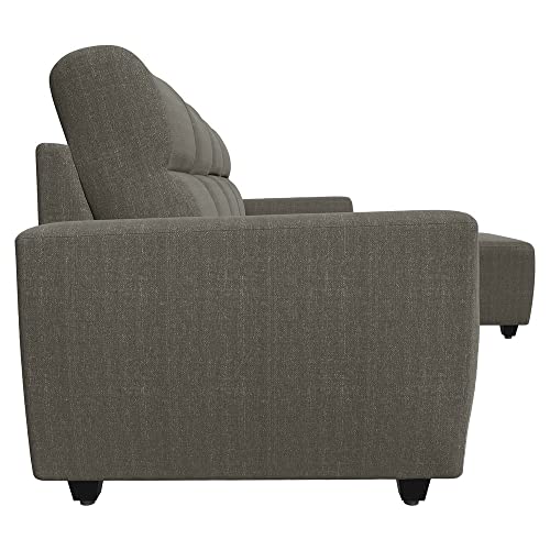 Image of Wakefit Sofa Set | 3 Year Warranty | Sofa 3 Seater, 3 Seater Sofa for Living Room, Wooden Sofa Set, 3 Seater + Right Aligned, Sofa for Living Room - Belize(Omega : Grey)