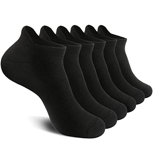 unitop Mens Ankle Socks Womens Athletic Low Cut Socks with Cushion Breathable Sports 6 Pairs