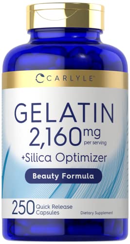 Carlyle Gelatin Capsules | 2160 mg | 250 Pills | with Silica Optimizer