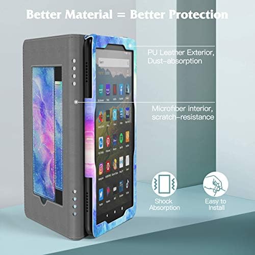 TiMOVO Case for All-New Kindle Fire HD 8 Tablet and Fire HD 8 Plus (10th Generation, 2020 Release), Vertical and Horizontal Kick Stand Cover with Auto Wake/Sleep, Card Slot, Hand Strap, Dreamy Nebula