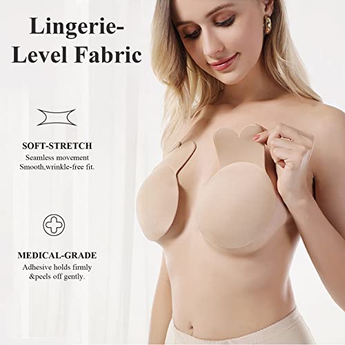 Simyjoy Enjoy The Simplicity 4 Pairs Breast Lift Nipple Covers Strapless Backless Reusable Push Up Silicone Covers Pasties #TOP1