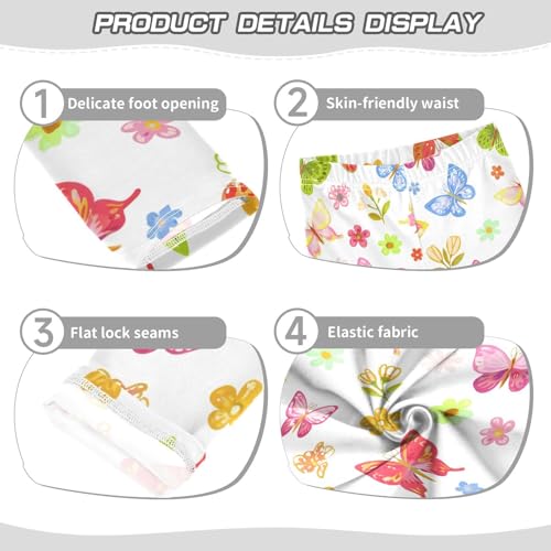 Girls' Leggings Butterfly Flowers Floral Kids Yoga Tights Pants 1 Pack 23033123