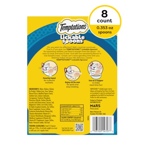 Temptations Lickable Spoons Wet Cat Treats, Salmon & Tuna, 8 ct, 12pk - image 9
