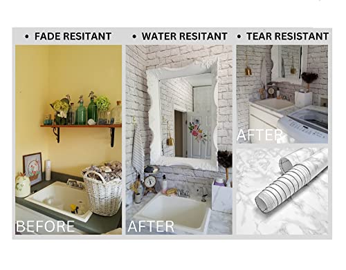 Ez Faux Decor Self Adhesive White Gray Marble Granite Vinyl Peel And Stick Countertop Update 36" X 72" Easy To Remove Thick Waterproof Vinyl Wallpaper #TOP1