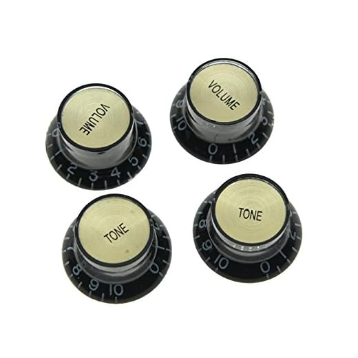 Dopro Juego de 4 pomos reflectores de guitarra LP negros con tapa dorada para SG Epiphone Les Paul