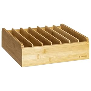 Navaris Bambus Deckelhalter 7 Fächer verstellbar