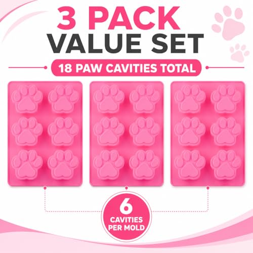 Set de 3 Moldes de Silicón para Cubos de Hielo de Huellas de Perro miniatura 2