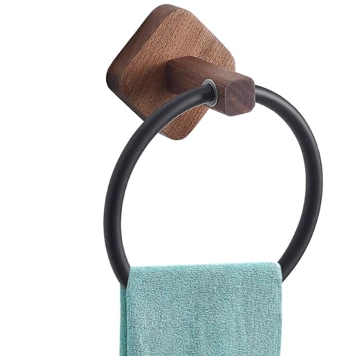 Anneau porte-serviettes en noyer pour une salle de bain zen et ordonnée