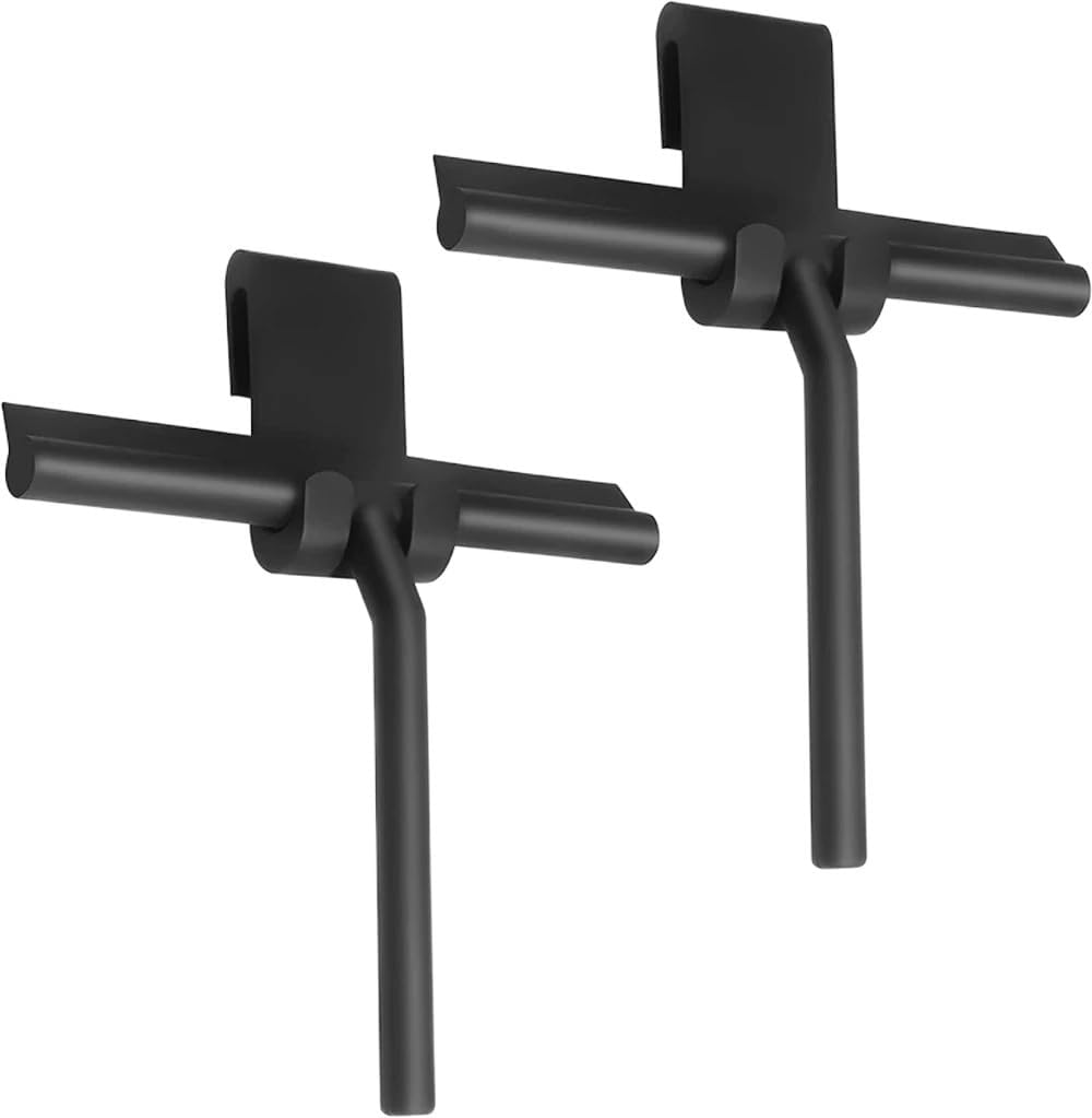 Glass Wiper Scraper Shower Squeegee Cleaner with Silicone Holder Bathroom Mirror Scraper Glass Cleaning(with Holder 2pcs)