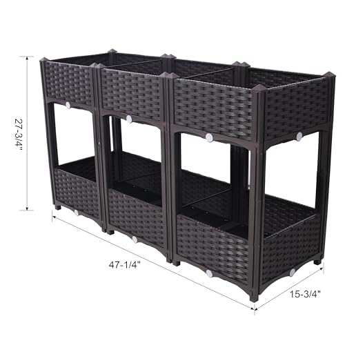 Jardinera elevada modular para terrazas y balcones con sistema de drenaje 3