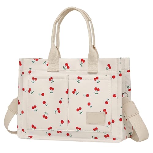 Sac à main bandoulière en toile pour femmes grand format avec poches