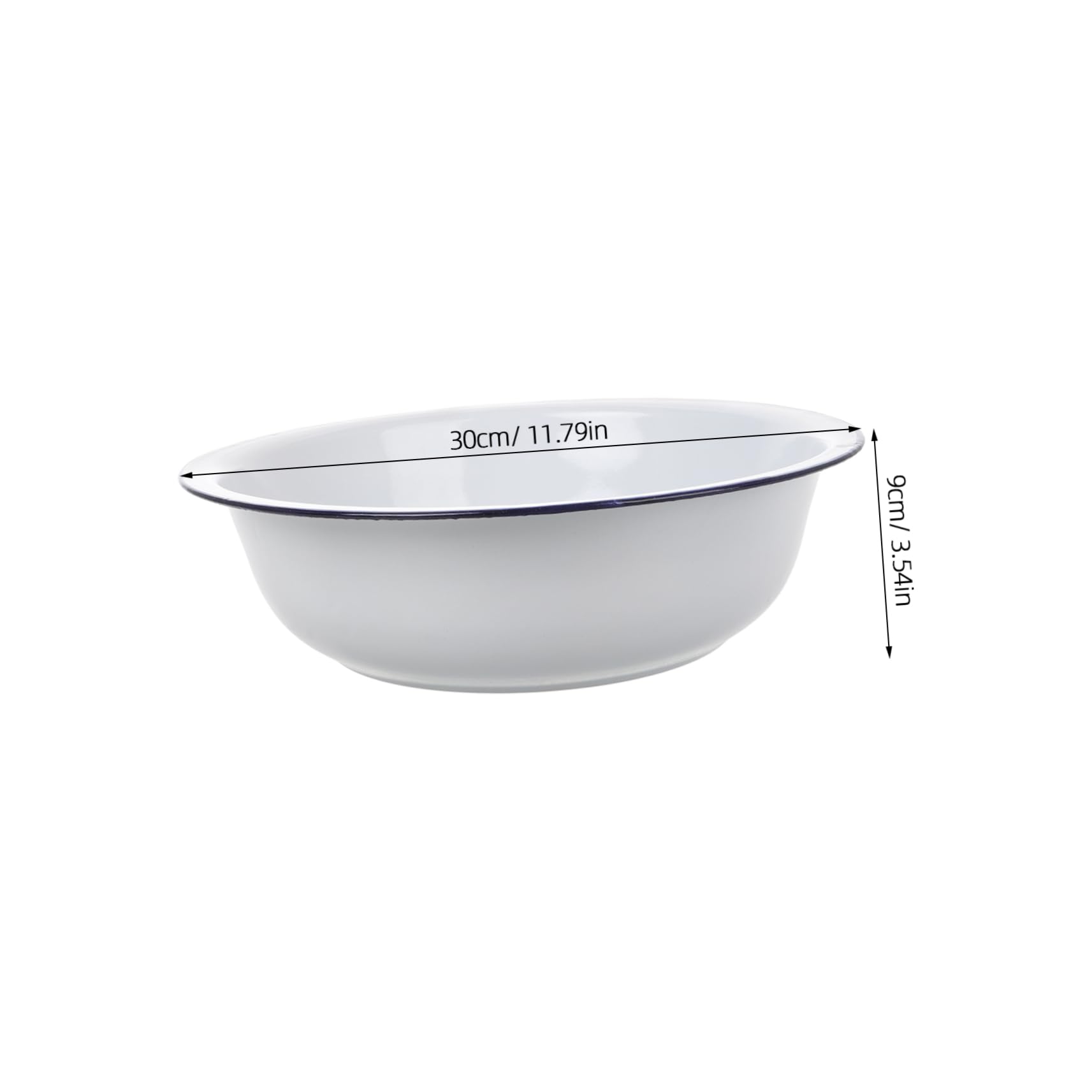 Tofficu Cuenco Grande de Esmalte Blanco para Mezclar, Fácil de Limpiar, Versátil y Retro, Adecuado para Cocina y Lavado de Frutas