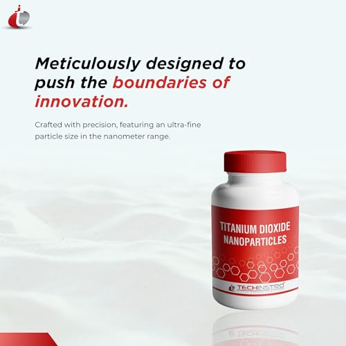 Techinstro Titanium dioxide Nanoparticles (TiO2) (Molecular weight -55.85)(Molar Mass of 79.9378 g/mol)(Melting Point of 1843 °C)(Boiling Point of 2972 °C)(Density of 4.23 g/cm3)(Pack of 25 Grams)