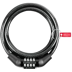 Cadena Y Candado Para Porton Buysow Candado Bicicleta, Cadena Bici Antirrobo de 100 m * 8 mm, Candado Bicicleta Combinación con Código Inteligente de 4 Dígitos, Cadena Bici Antirrobo para Scooter/Motocicleta/Scooter/Portón