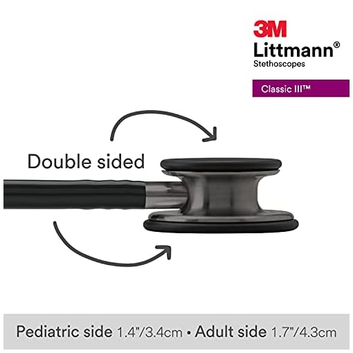 3M Littmann Classic III Monitoring Stethoscope, Smoke-Finish, Black Tube, 27 inch, 5811 - Image 5