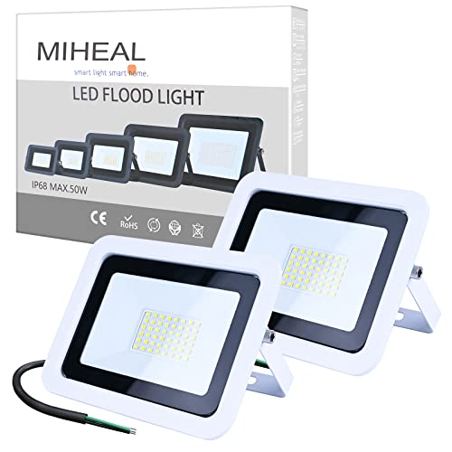 MIHEAL 50W LED Flood Lights - 2 Pack for $16.23