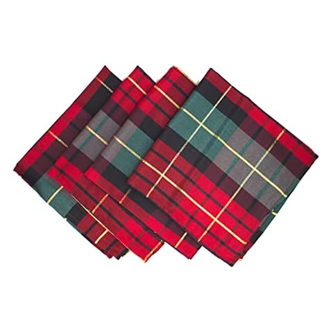 Fennco Styles Holiday Tartan Plaid Napkins Set Cover