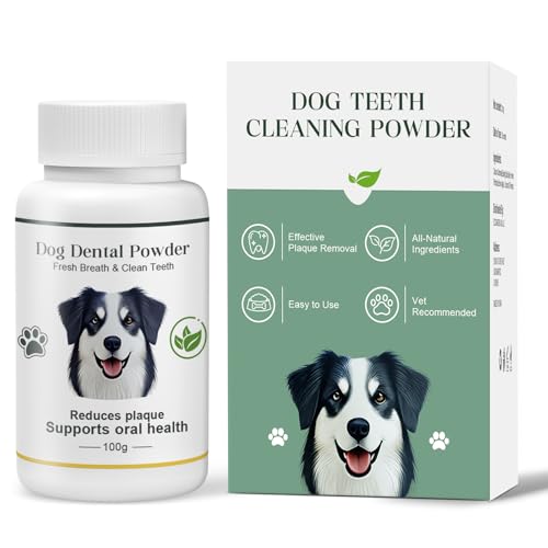 Dog Dental Cleaning Powder 100g – Unflavored – Natural Plaque & Tartar Remover – Freshens Breath – Easy-to-Use Oral Care Supplement for Dogs, Cats & All Pets Dog Breath Freshener