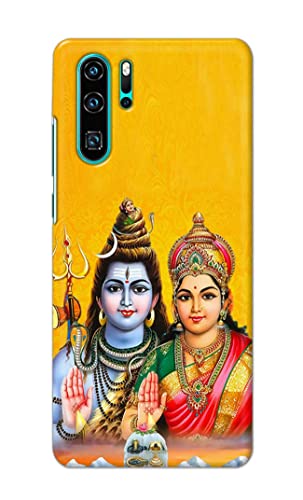 Image of PRINTFIDAA Lord Shiva Parvati Yellow Background Printed Designer Hard Back Case Cover for Huawei P30 Pro,VOG-L29, VOG-L09, VOG-L04, VOG-AL00, VOG-AL10 -(SS) MVN1008
