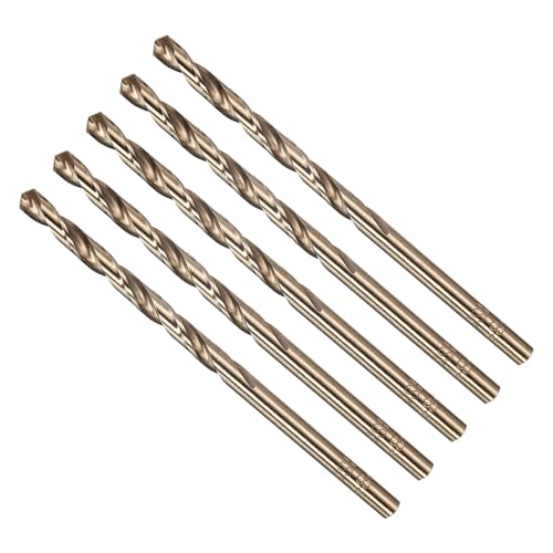 METALLIXITY 3mm Micro Drill Bit (#31) 5Pcs, 4341 High-Speed Steel Straight Shank 135° Gold for Drilling Low-to-medium Hardness Metal Copper Aluminum Plastic Wood