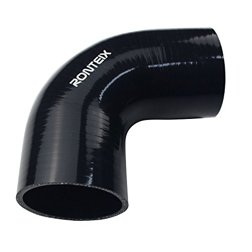 Ronteix 90 Degree Elbow Silicone Hose Coupler ID 4 Inch Turbo Intercooler Intake Piping Hose (4.0''(102MM), BLACK)